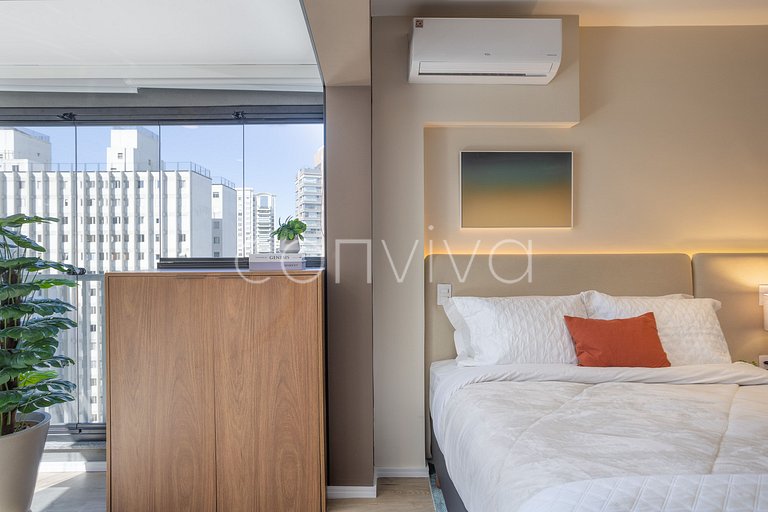 NAG1401 camas queen | varanda c/ vista | Pinheiros