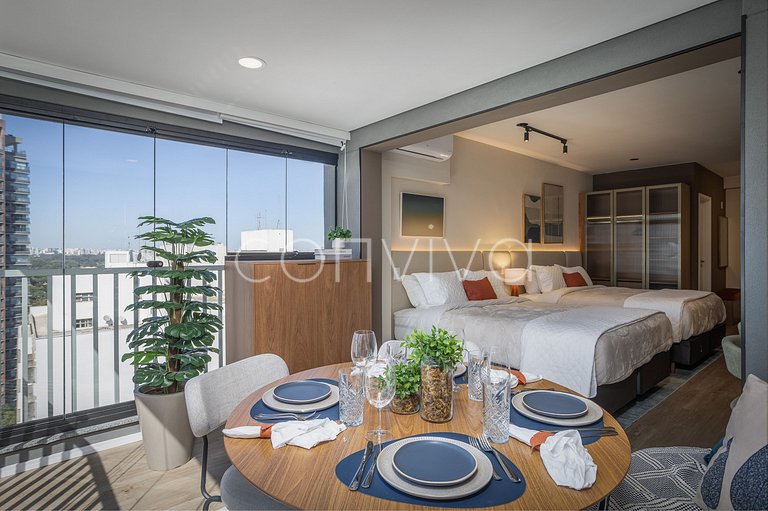 NAG1401 camas queen | varanda c/ vista | Pinheiros