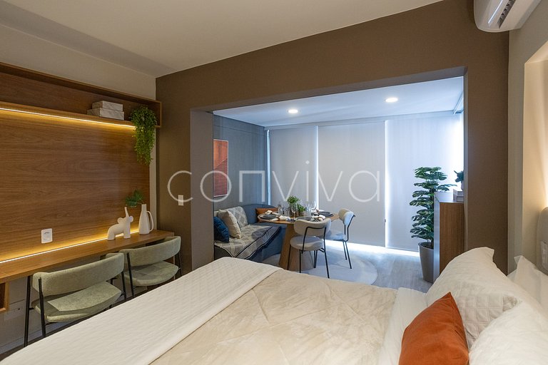 NAG1401 camas queen | varanda c/ vista | Pinheiros