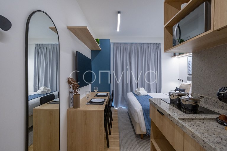 MY095 Beautiful studio with balcony in Moema