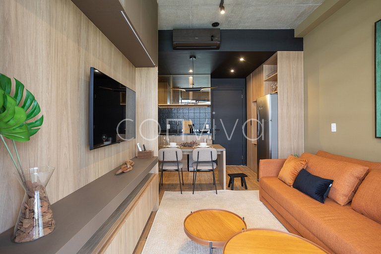 VNMI203 42m² con balcón, 03 huéspedes | Faria Lima