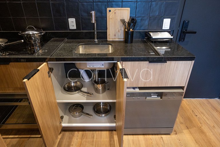 VNMI203 42m² c/ varanda, 03 hospedes | Faria Lima