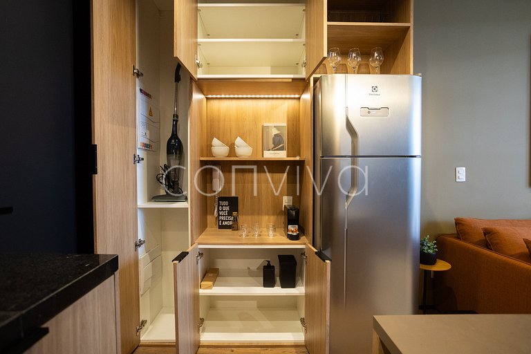 VNMI203 Apto novo, 42m² com varanda Vila Olímpia
