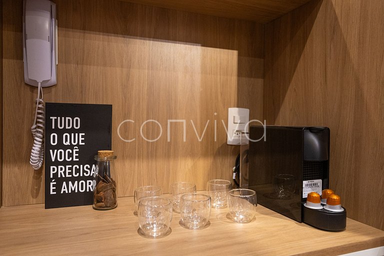 VNMI203 42m² c/ varanda, 03 hospedes | Faria Lima