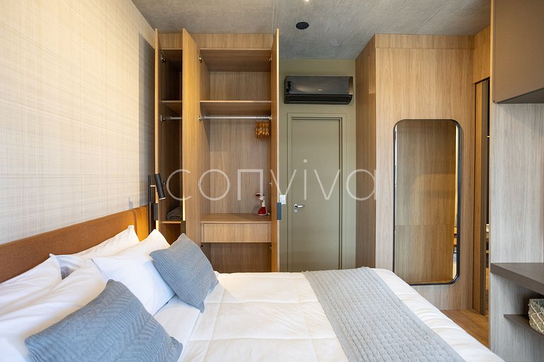 VNMI203 Apto novo, 42m² com varanda Vila Olímpia