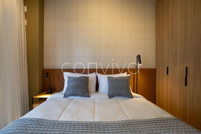 VNMI203 42m² c/ varanda, 03 hospedes | Faria Lima