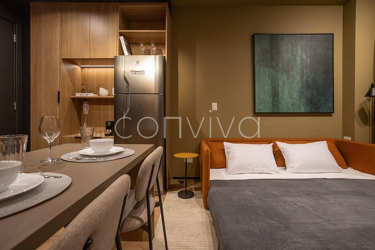 VNMI203 Apto novo, 42m² com varanda Vila Olímpia