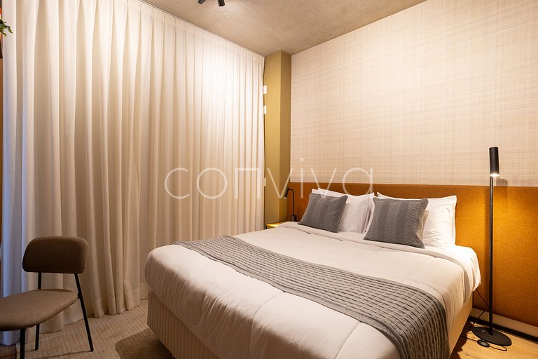 VNMI203 Apto novo, 42m² com varanda Vila Olímpia