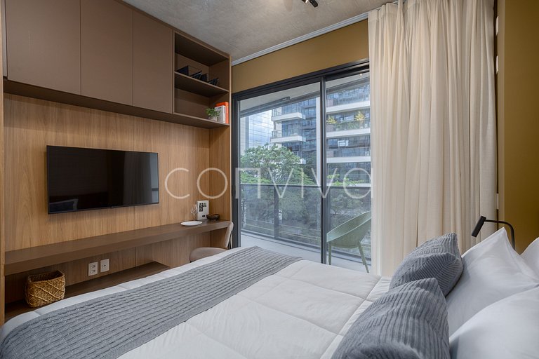 VNMI203 Apto novo, 42m² com varanda Vila Olímpia