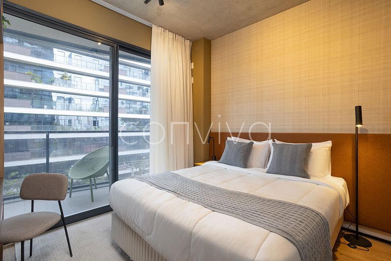 VNMI203 42m² c/ varanda, 03 hospedes | Faria Lima