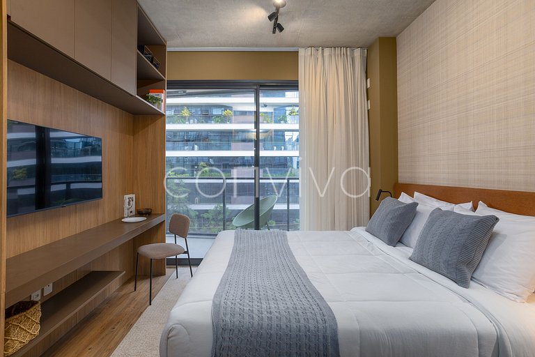 VNMI203 42m² c/ varanda, 03 hospedes | Faria Lima
