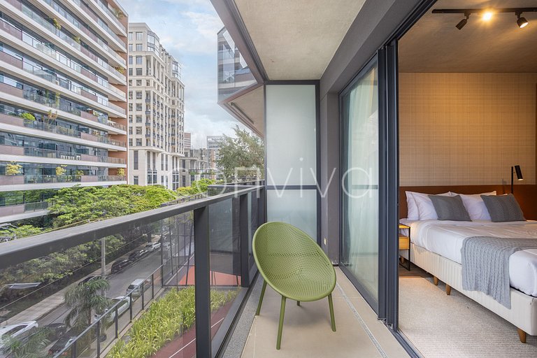 VNMI203 42m² c/ varanda, 03 hospedes | Faria Lima