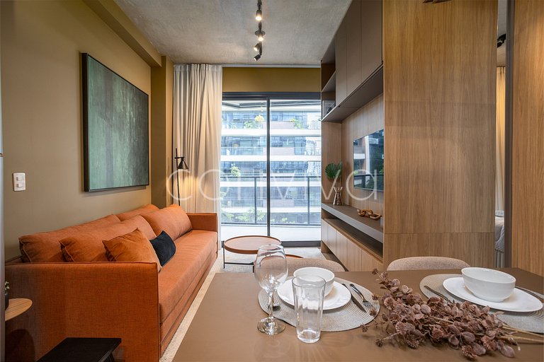 VNMI203 42m² c/ varanda, 03 hospedes | Faria Lima