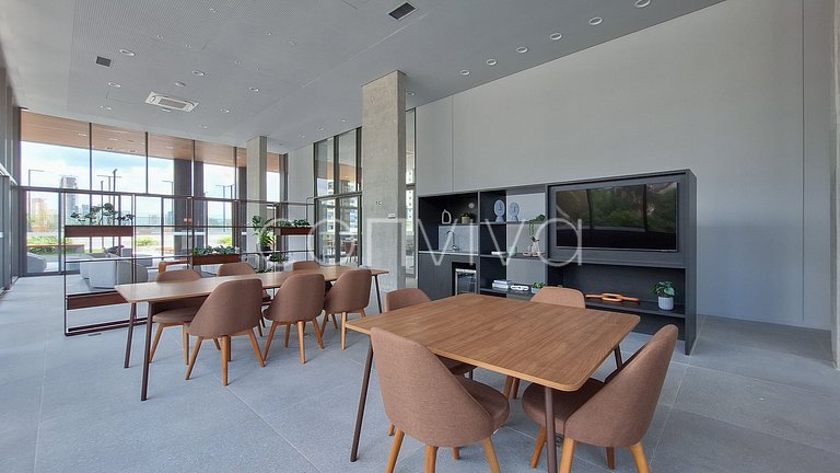 LUM1319 Studio moderno de 25m² com varanda e lazer