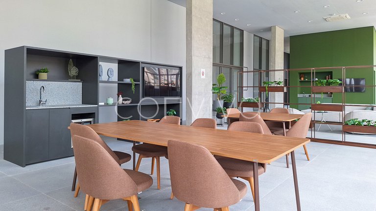 LUM1319 Studio moderno de 25m² com varanda e lazer
