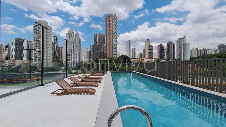 LUM0705 Studio 25m² c/ varanda, piscina e academia