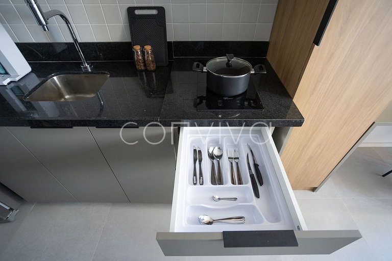 LUM1316 Ap moderno no Ed. Lumen c/ varanda e Wi-fi