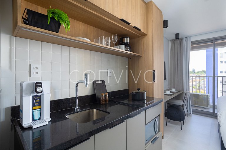 LUM1316 Ap moderno no Ed. Lumen c/ varanda e Wi-fi