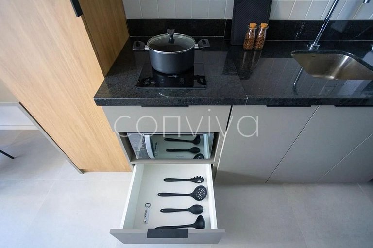 LUM1317 Studio confortável com piscina e academia