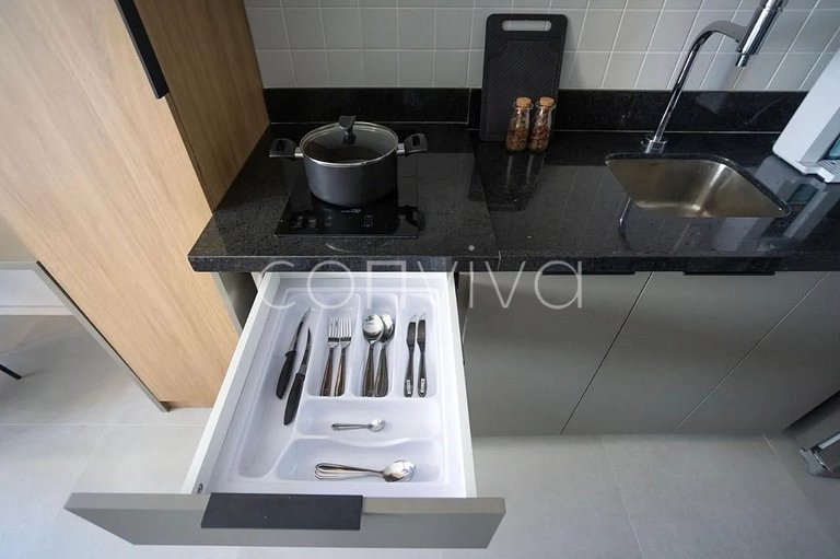 LUM1317 Studio confortável com piscina e academia
