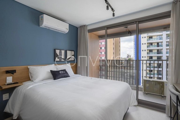 LUM1317 Studio confortável com piscina e academia