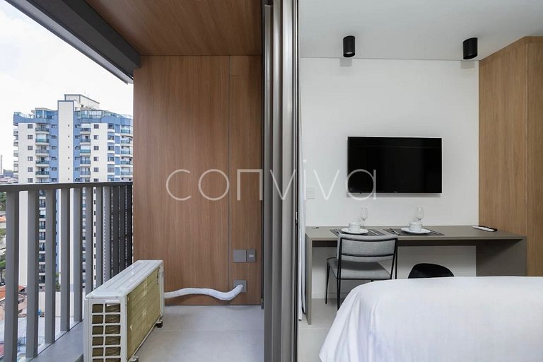 LUM1317 Studio confortável com piscina e academia