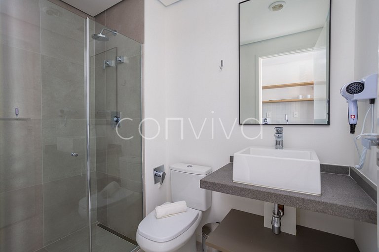 LUM1319 Studio moderno de 25m² com varanda e lazer