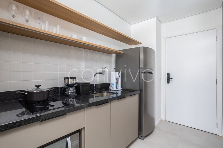 LUM1319 Studio moderno de 25m² com varanda e lazer