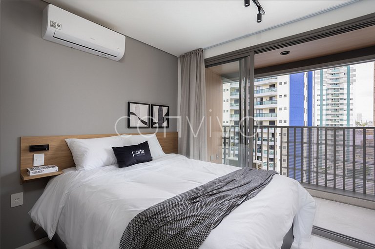 LUM1319 Studio moderno de 25m² com varanda e lazer