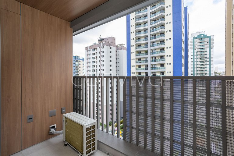 LUM1319 Studio moderno de 25m² com varanda e lazer