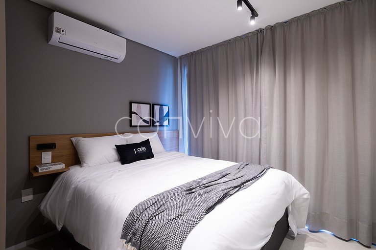 LUM1319 Studio moderno de 25m² com varanda e lazer