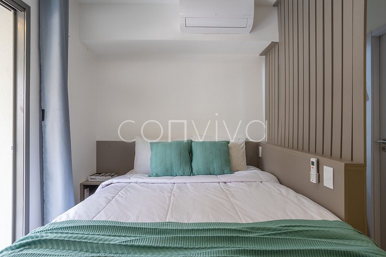 HPP603 Studio c/ varanda e piscina no Paraíso