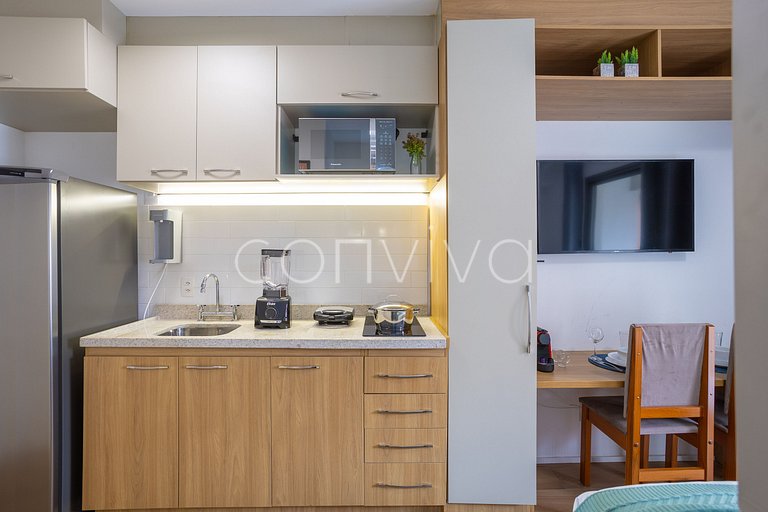 HPP603 Studio c/ varanda e piscina no Paraíso