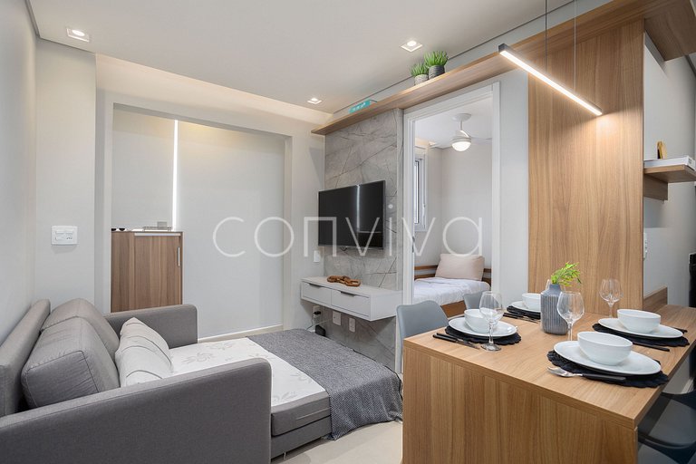COMP0719 Conforto e lazer em apto de 2 quartos em Moema