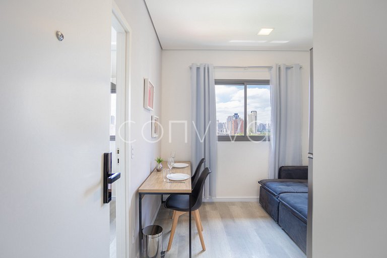 AD1001 Studio novo 27m² c/ ar e Wi-Fi na Berrini