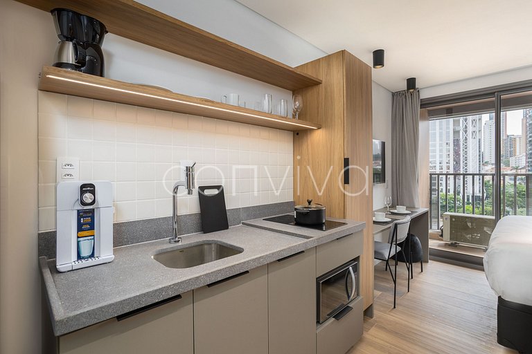 LUM0704 Studio 25m² c/ varanda, piscina e academia