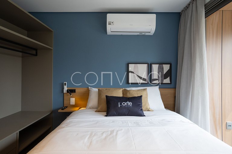 LUM0705 Studio 25m² c/ varanda, piscina e academia