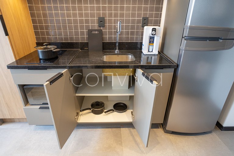 LUM0705 Studio 25m² c/ varanda, piscina e academia