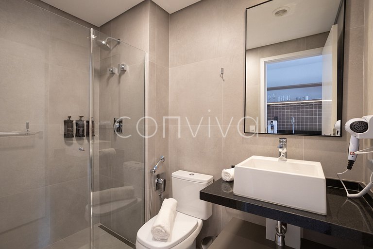 LUM0705 Studio 25m² c/ varanda, piscina e academia