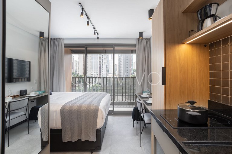 LUMEN1010 Studio 25m² c/ varanda e academia