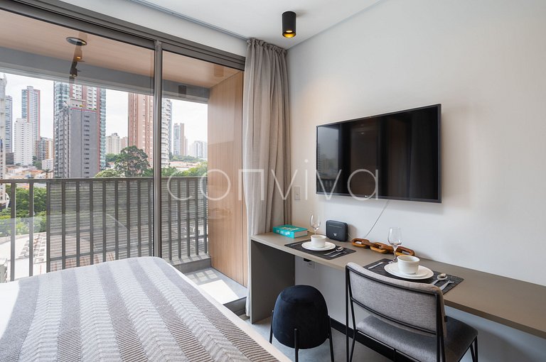 LUM0705 Studio 25m² c/ varanda, piscina e academia