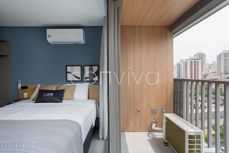 LUM0705 Studio 25m² c/ varanda, piscina e academia