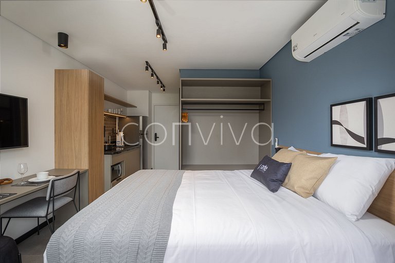 LUMEN1010 Studio 25m² c/ varanda e academia
