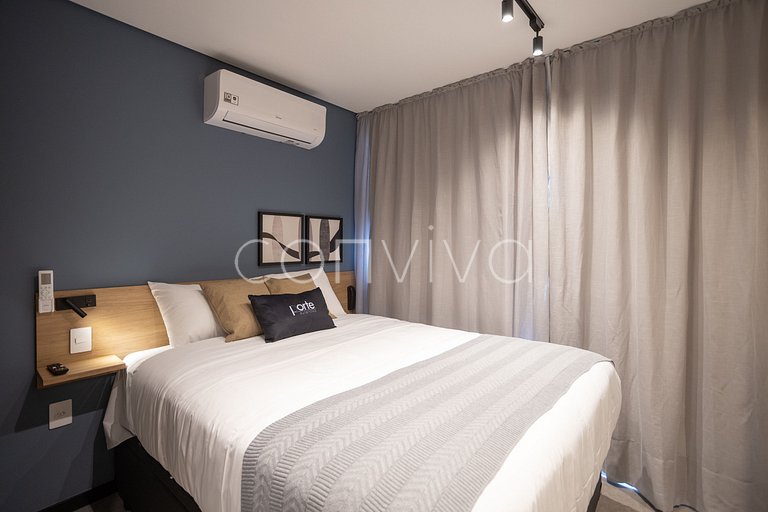 LUM0705 Studio 25m² c/ varanda, piscina e academia