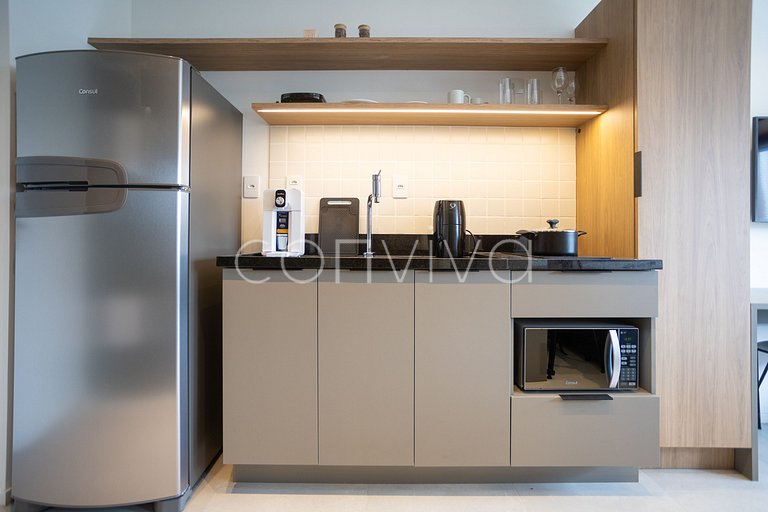 LUM0620 Studio 25m² c/ varanda, piscina e academia