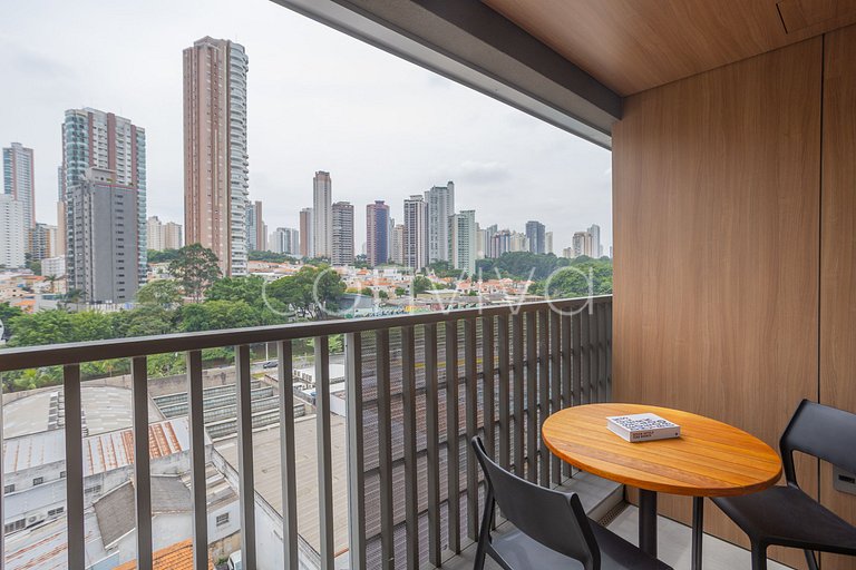 LUM0620 Studio 25m² c/ varanda, piscina e academia