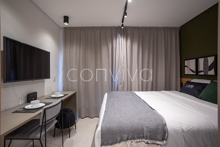 LUM0620 Studio 25m² c/ varanda, piscina e academia