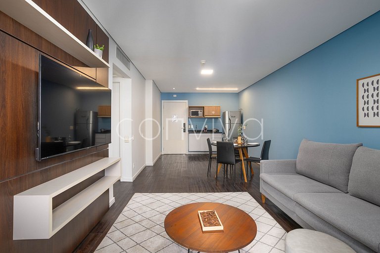 TBE1703 Flat incrível com vista na Berrini