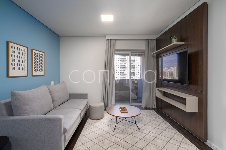 TBE1703 Flat incrível com vista na Berrini