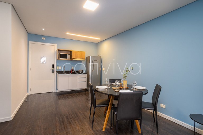 TBE1703 Flat incrível com vista na Berrini